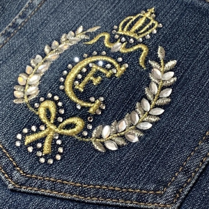Cristinaeffe Designer Denim Jeans Embellished HandMade‎ In Italy NWT $138 27x31